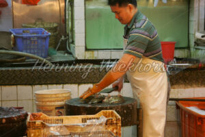 Ausnehmen der Fische am Markt - ImageShop