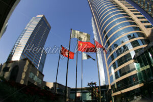 Hong Kong: Flaggen an der Börse - ImageShop