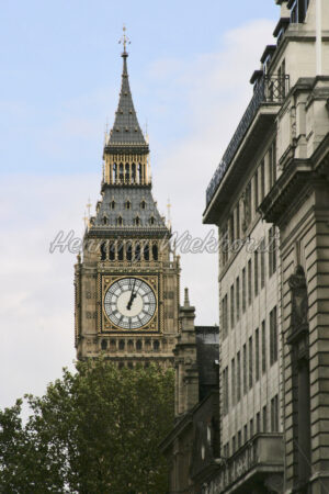 London (16) – Big Ben hinter Baum und Haus - ImageShop